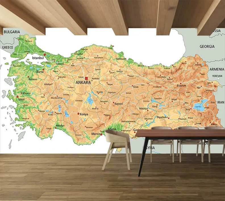 3D Türkiye Haritası İlçeler Duvar Kağıdı