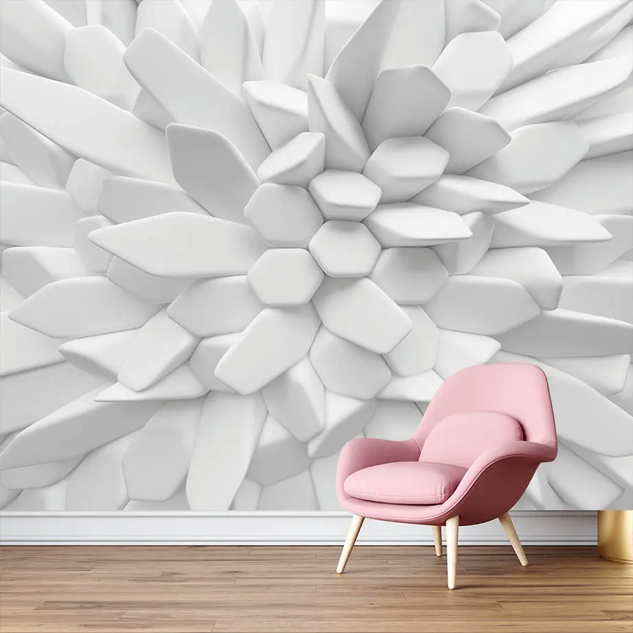 3D Derinlikli Geometrik Duvar Kağıdı