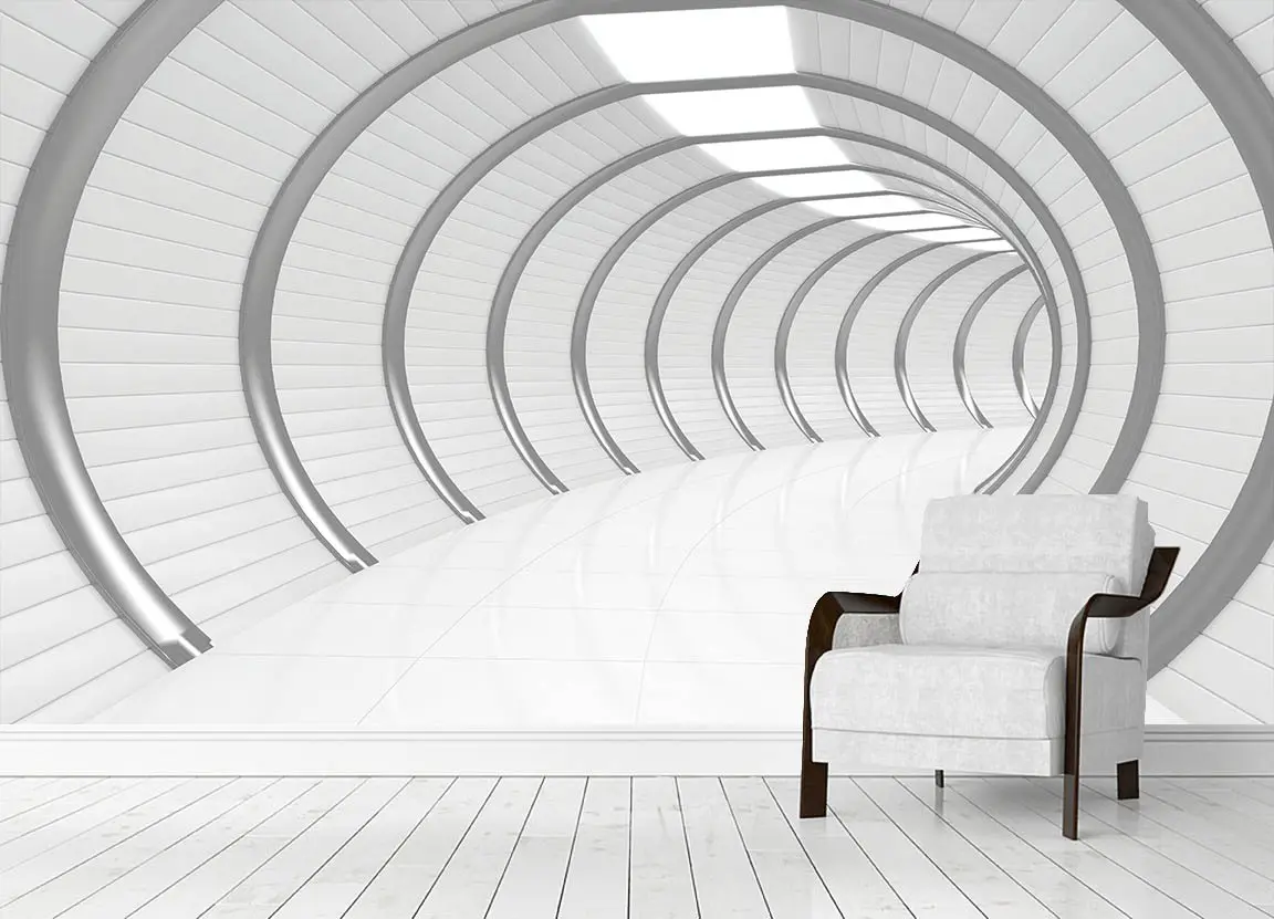3D Derinlikli Geometrik Duvar Kağıdı