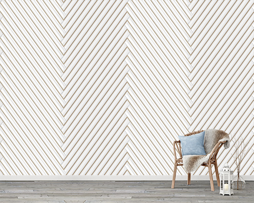 Modern Herringbone Desenli Duvar Kağıdı