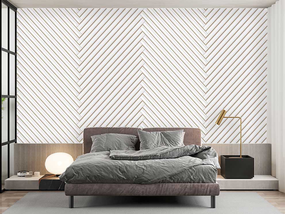 Modern Herringbone Desenli Duvar Kağıdı - Görsel 2