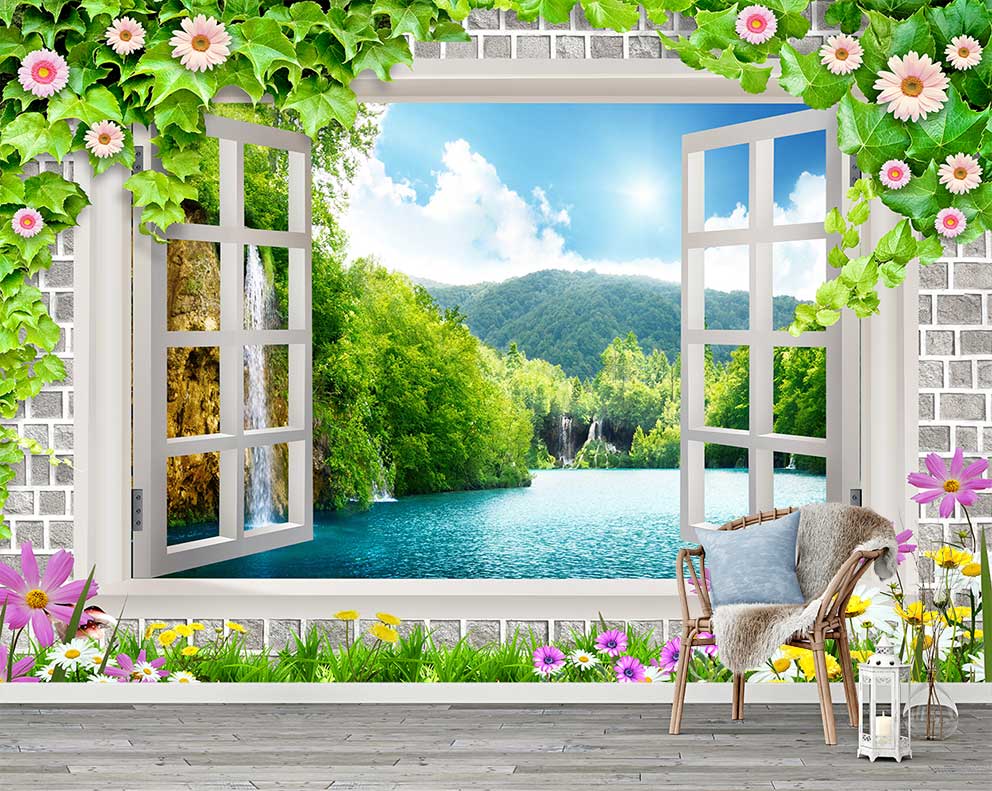 Doğanın Kalbinde Huzurlu Nehir Manzaralı Tasarım Duvar Posteri