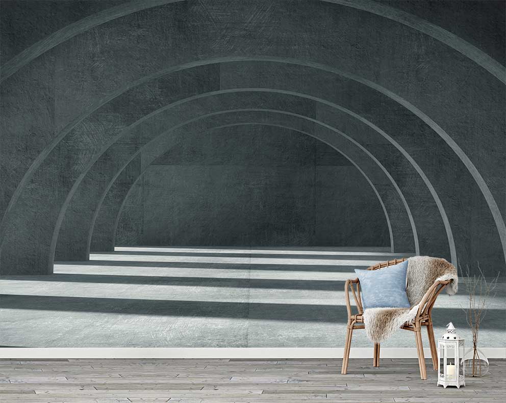 Modern Geometrik Kemer Desenli Duvar Kağıdı – Minimalist İç Mekan Tasarımı için Poster