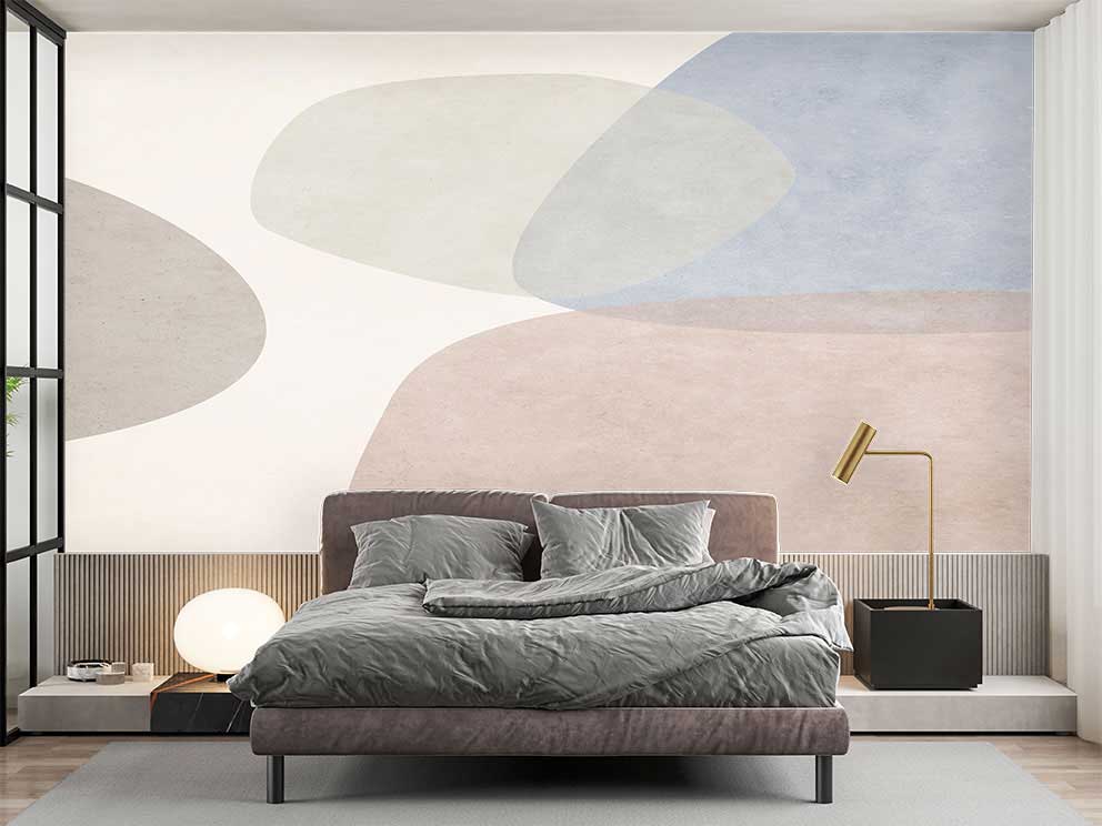 Pastel Renkli Minimalist Geometrik Duvar Kağıdı - Görsel 2