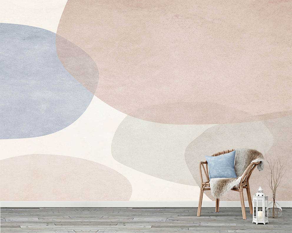 Pastel Renkli Minimalist Geometrik Duvar Kağıdı
