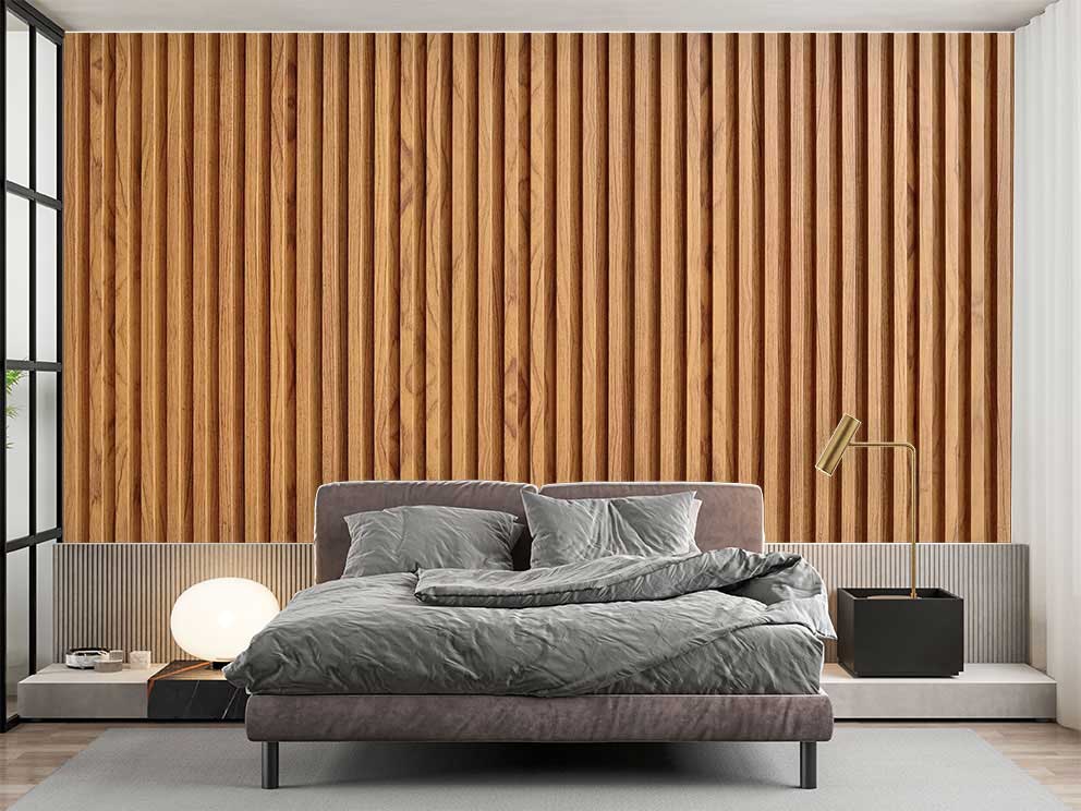 Modern Minimalist Ahşap Duvar Tasarımı Poster - Görsel 2