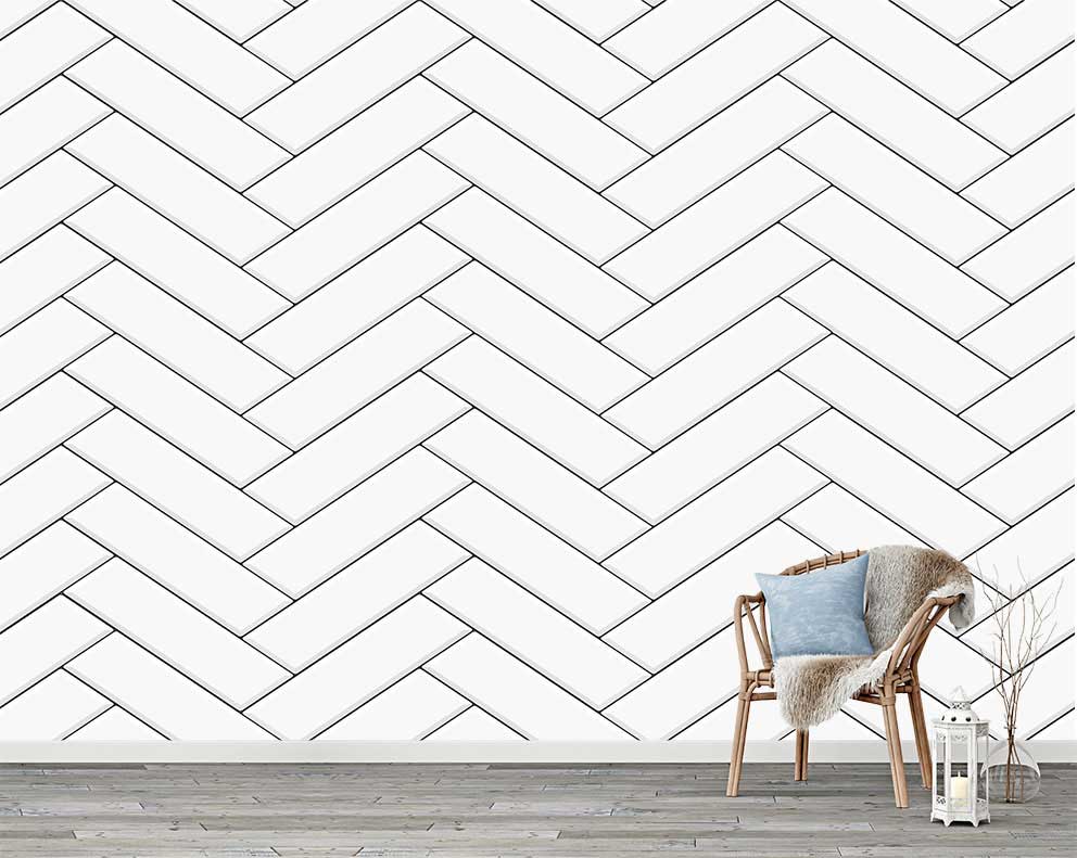 Özelleştirilebilir Herringbone Desenli Duvar Kağıdı