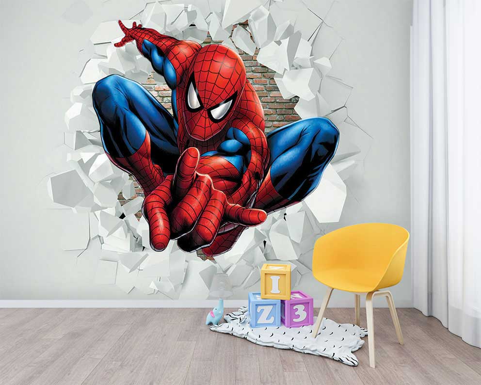 Spider-Man Temalı Çocuk Odası 3D Poster Duvar Kağıdı