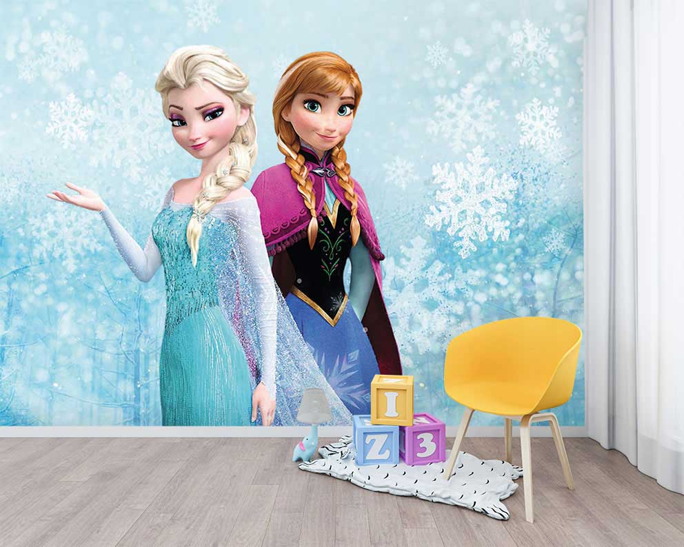 Karlar Ülkesi Elsa ve Anna Temalı Çocuk Odası Poster Duvar Kağıdı