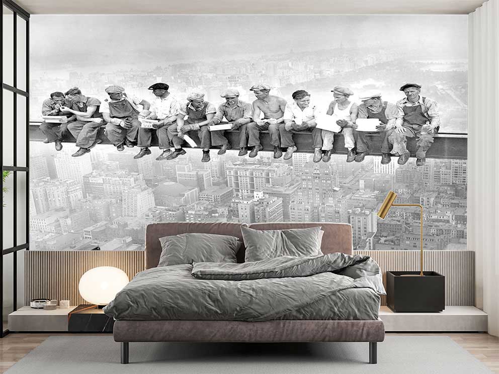 İkonik İnşaat İşçileri Fotoğrafı Desenli Poster Duvar Kağıdı - Görsel 2