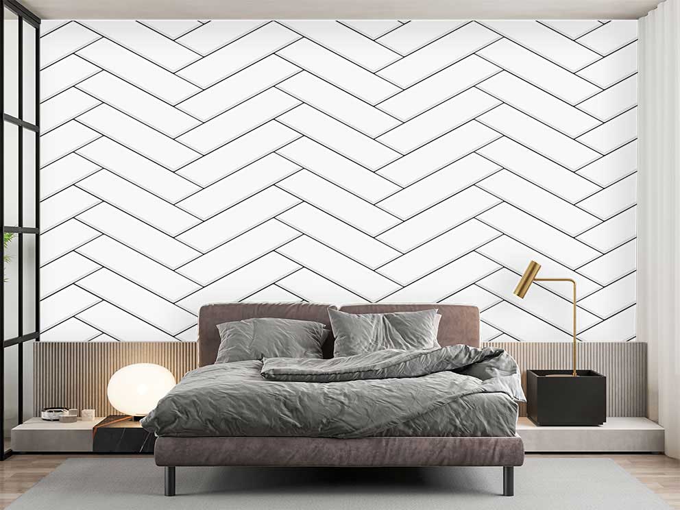 Özelleştirilebilir Herringbone Desenli Duvar Kağıdı