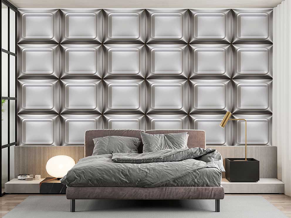 3D Geometrik Desenli Modern Duvar Kağıdı