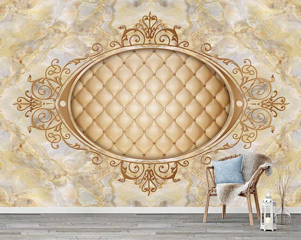 Altın Yaldızlı Oval Duvar Dekoru Poster