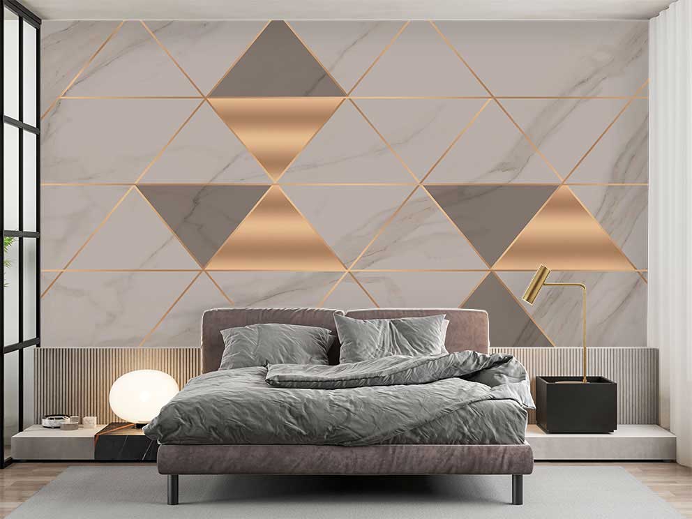 Geometrik Desenli 3D Duvar Kağıdı - Modern ve Şık Duvar Dekorasyonu - Görsel 2