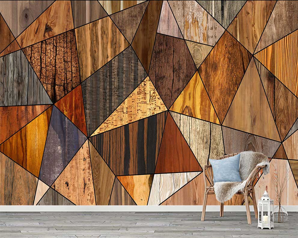 Geometrik Desenli Duvar Kağıdı