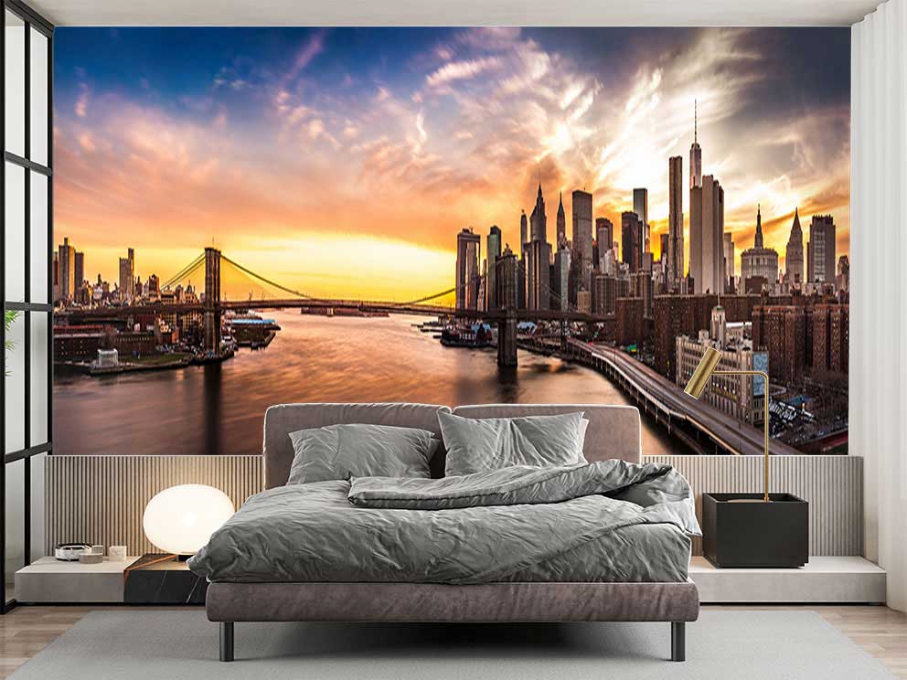 Gün Batımında New York Manzaralı Duvar Kağıdı - Görsel 2