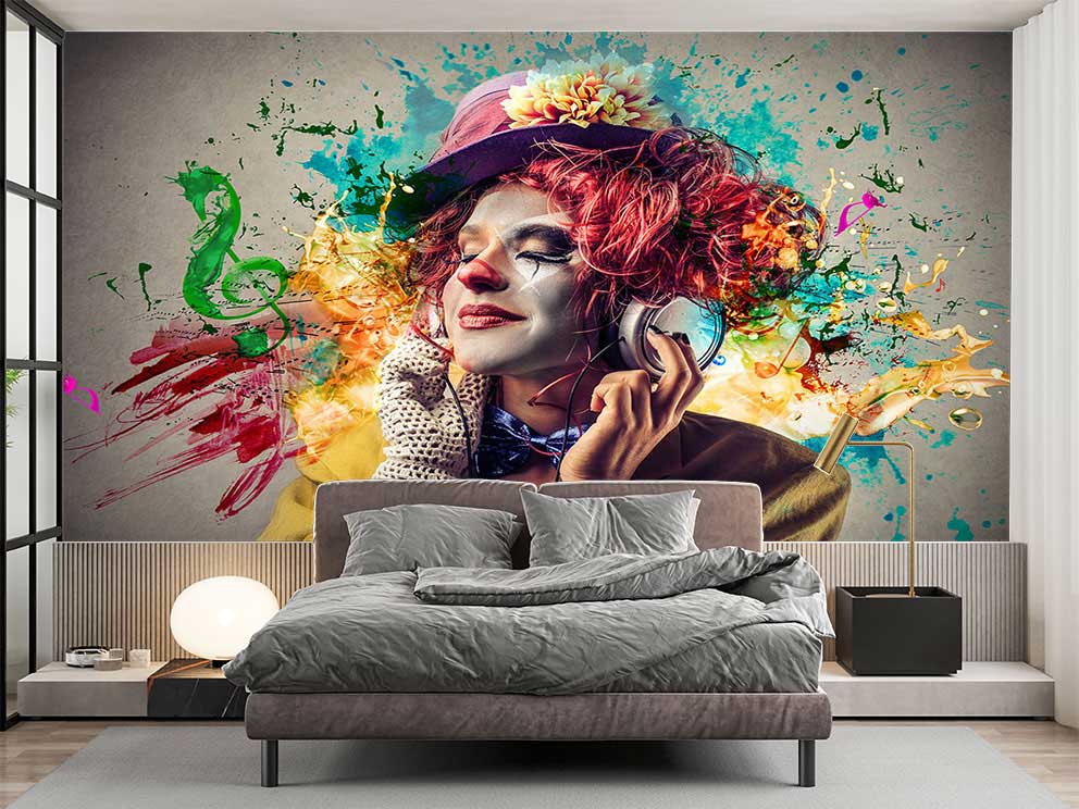 Renkli Müzik Temalı Kişiye Özel Duvar Posteri