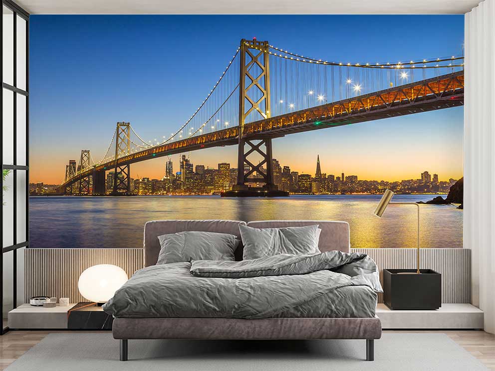 San Francisco Köprüsü Manzaralı Duvar Kağıdı | Şehir Silueti ile Modern Dekor