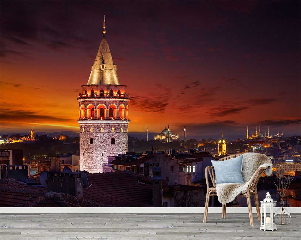 Galata Kulesi Manzaralı Poster Duvar Kağıdı – İstanbul’un İkonik Görünümü