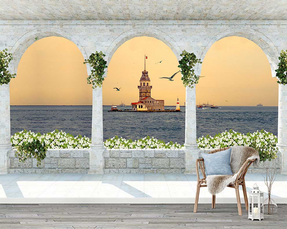 Deniz Manzaralı Açık Arka Planlı Poster