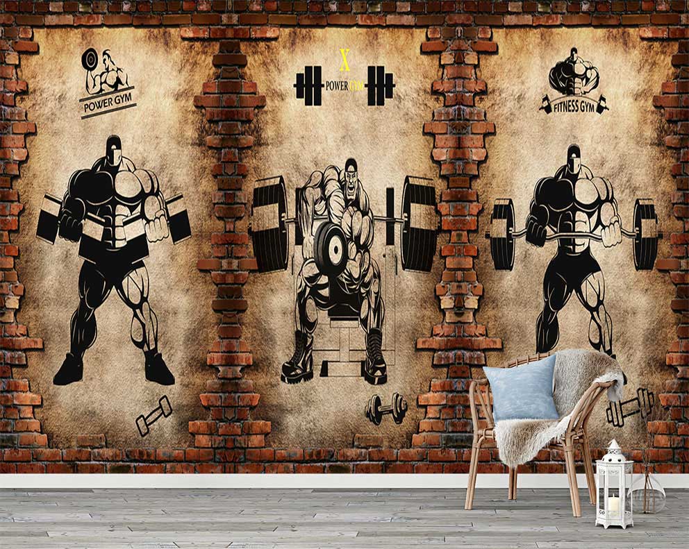 Endüstriyel Spor Salonu Temalı Duvar Kağıdı