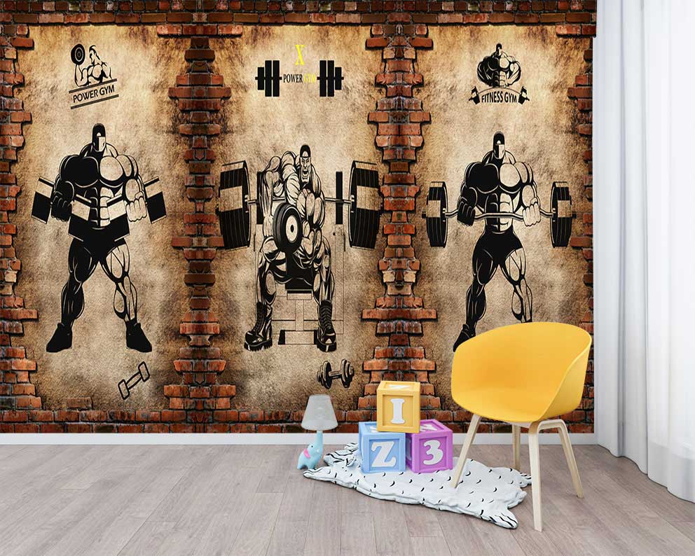 Endüstriyel Spor Salonu Temalı Duvar Kağıdı - Görsel 2