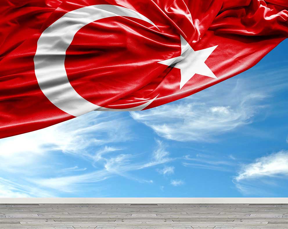 Gökyüzü ve Türk Bayrağı Resmi Duvar Kağıdı