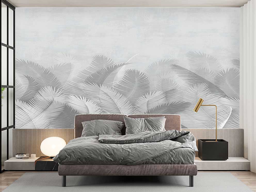 Minimalist Yaprak Desenli Duvar Kağıdı - Görsel 2
