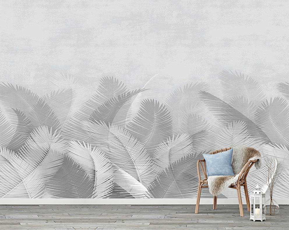 Minimalist Yaprak Desenli Duvar Kağıdı