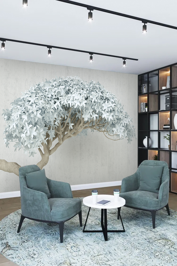3D Ağaç Desenli Duvar Kağıdı - Modern ve Şık Tasarım