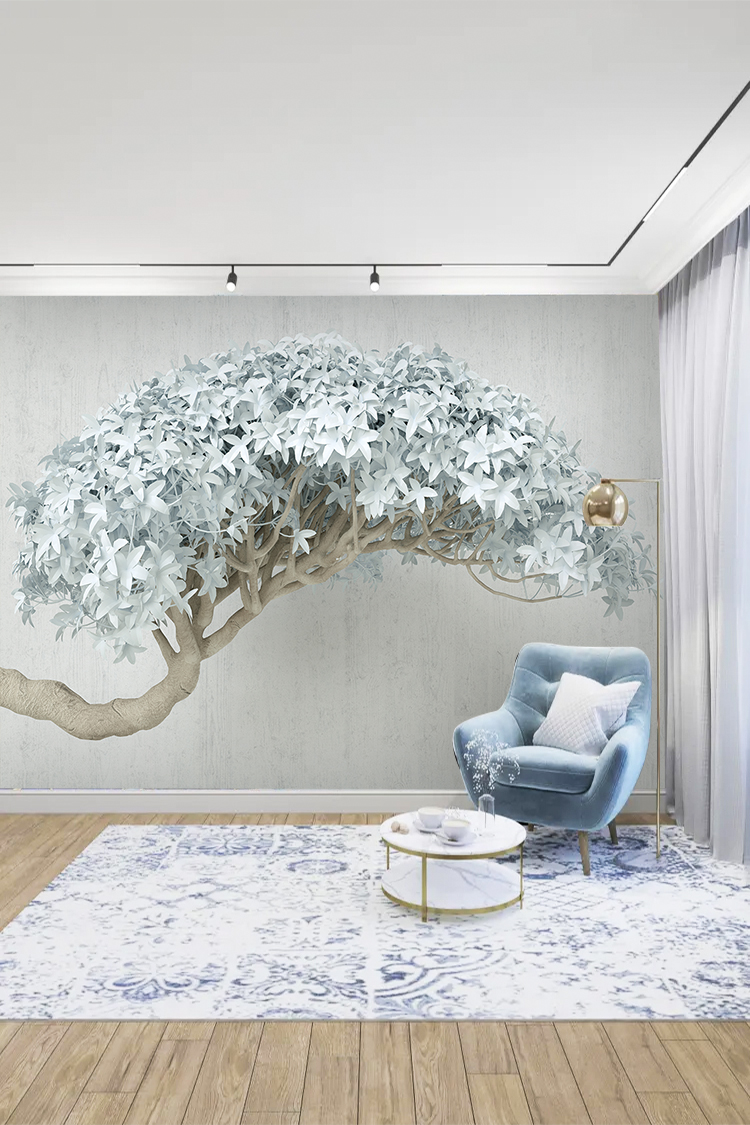 3D Ağaç Desenli Duvar Kağıdı - Modern ve Şık Tasarım - Görsel 2