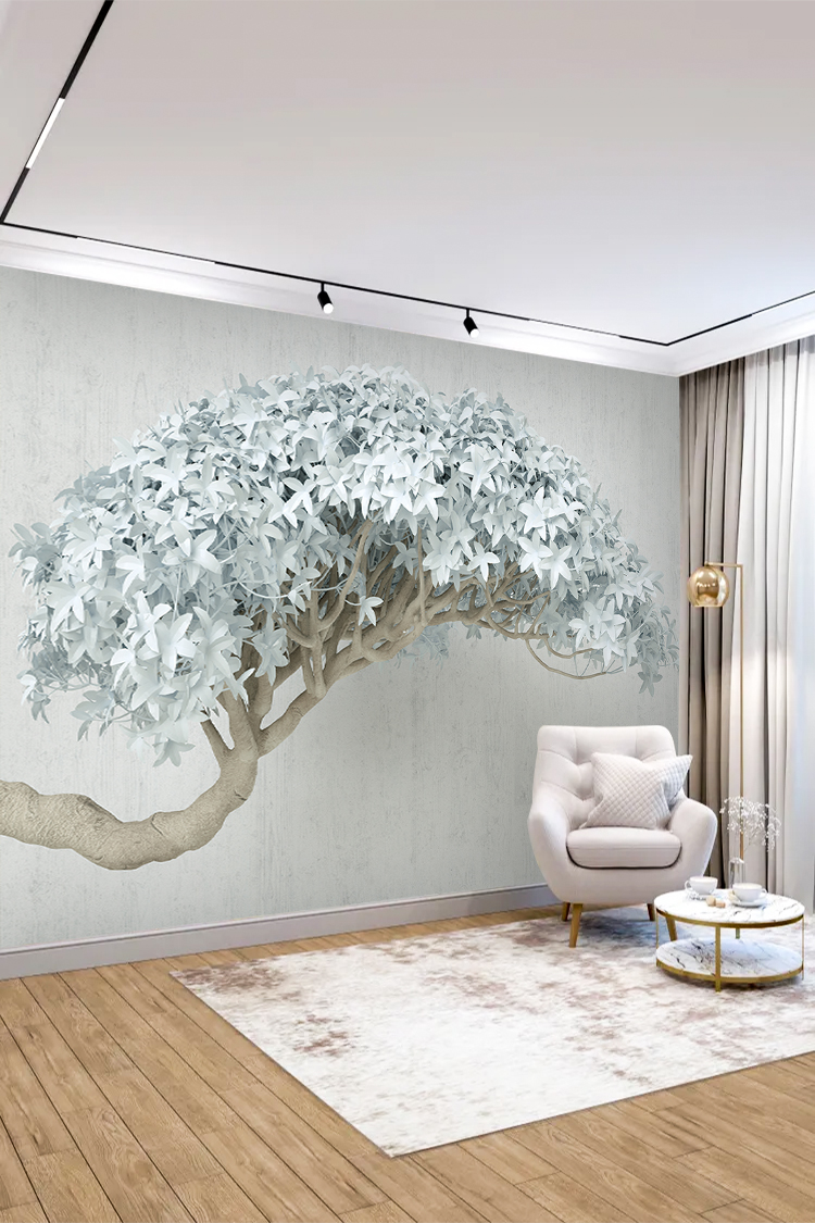 3D Ağaç Desenli Duvar Kağıdı - Modern ve Şık Tasarım - Görsel 3