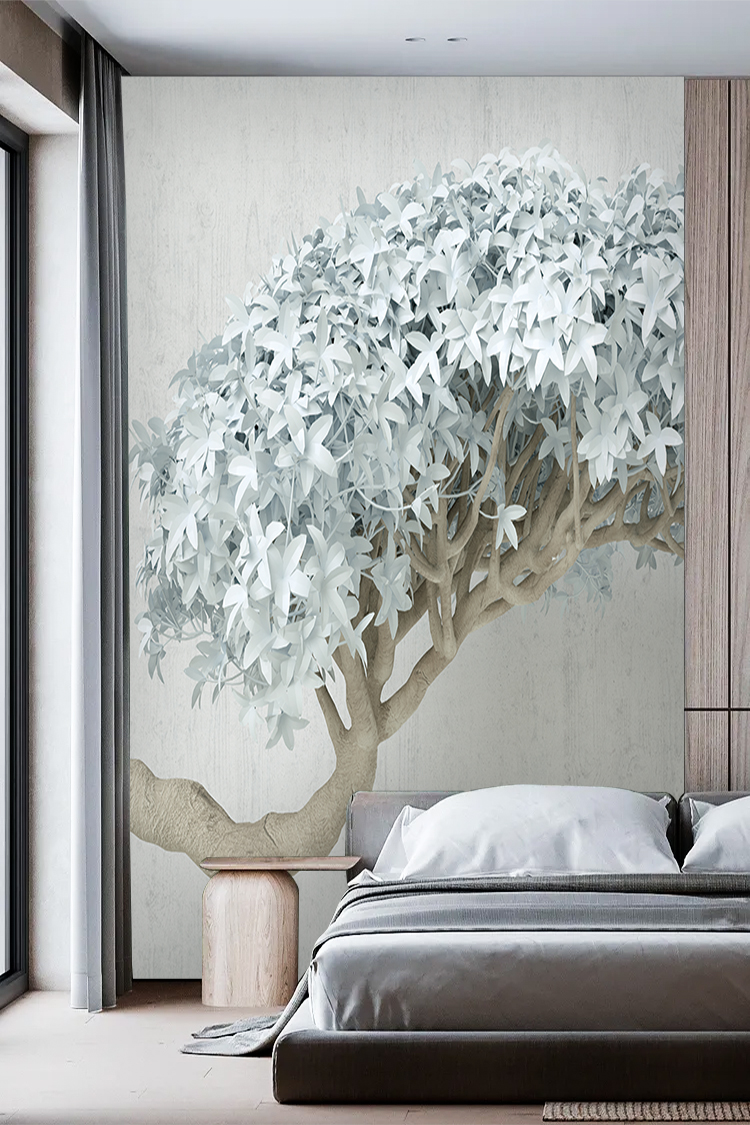 3D Ağaç Desenli Duvar Kağıdı - Modern ve Şık Tasarım - Görsel 4