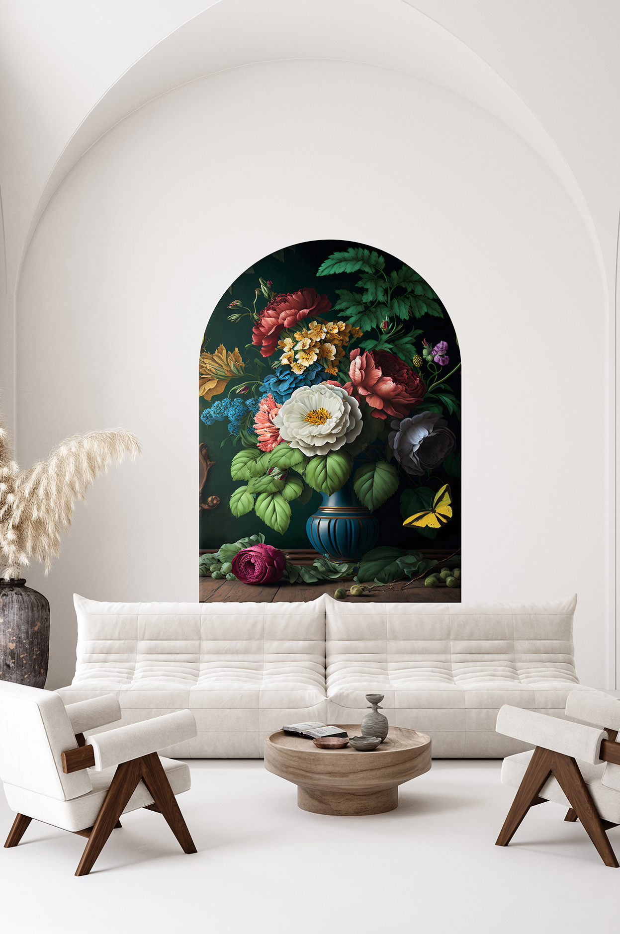 Çiçek Desenli Soyut Duvar Kağıdı - Modern ve Şık - Görsel 2