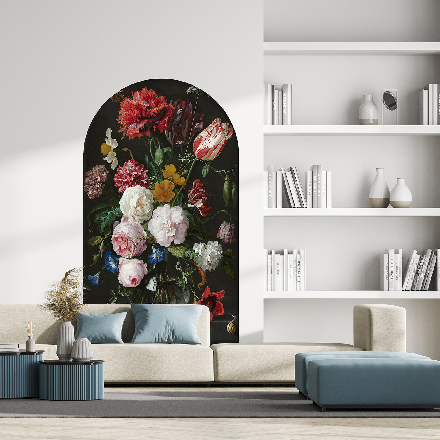 Çiçek Desenli Soyut Duvar Kağıdı - Şık ve Modern - Görsel 7