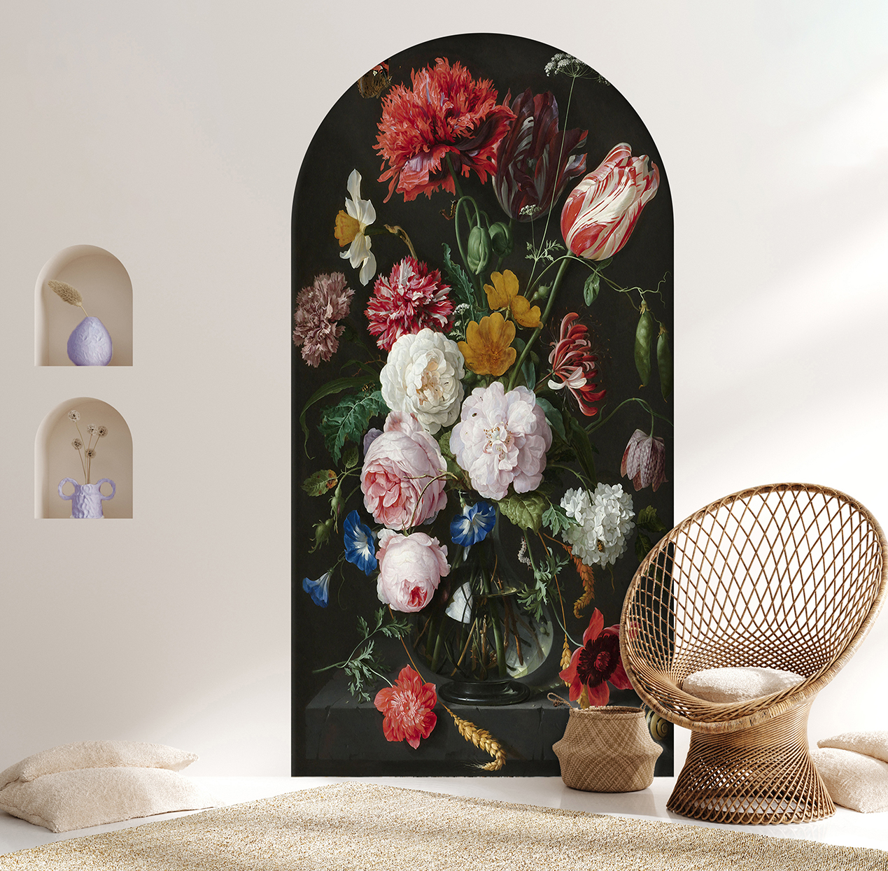 Çiçek Desenli Soyut Duvar Kağıdı - Şık ve Modern - Görsel 6