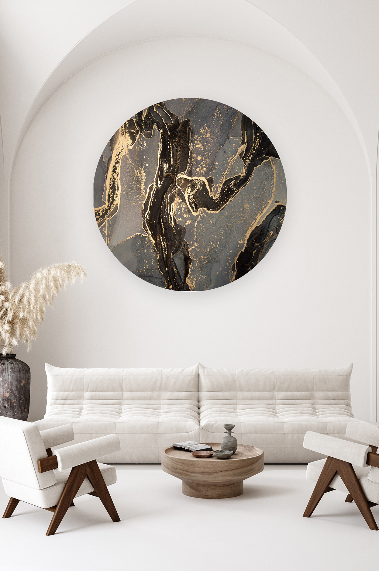 Yuvarlak Mermer Desenli Duvar Kağıdı - Modern Tasarım İçin Şık Seçenek - Görsel 2
