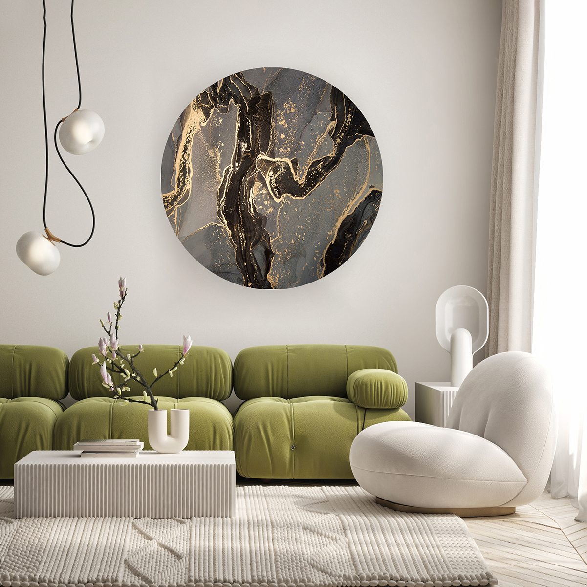 Yuvarlak Mermer Desenli Duvar Kağıdı - Modern Tasarım İçin Şık Seçenek - Görsel 6