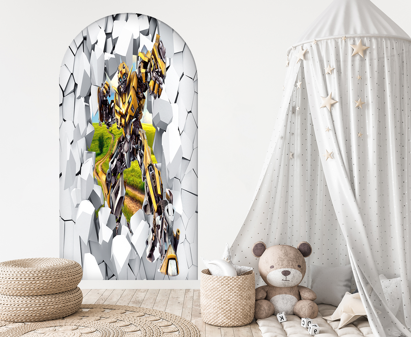 Transformer Robot Duvar Kağıdı - Çocuk Odası Aksiyon Dekoru - Görsel 5