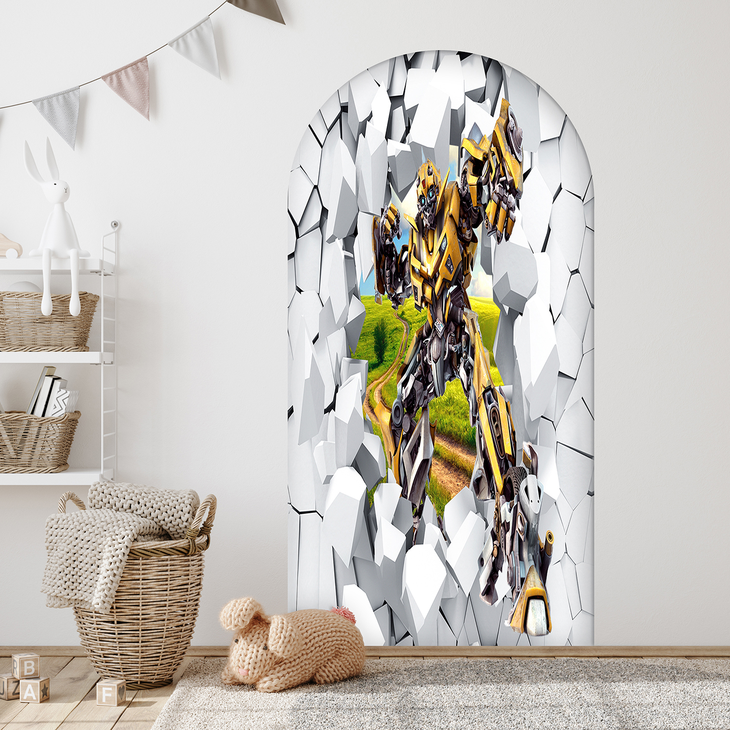 Transformer Robot Duvar Kağıdı - Çocuk Odası Aksiyon Dekoru - Görsel 4