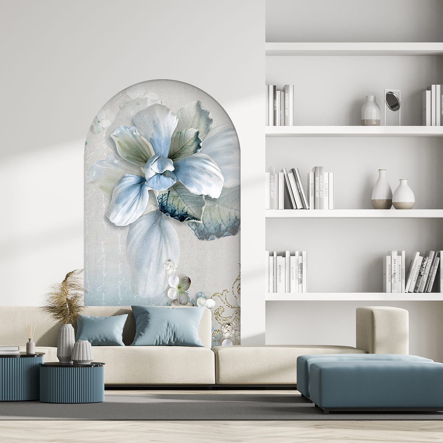 Modern Sanat Çiçek Desenli Duvar Kağıdı - Görsel 7