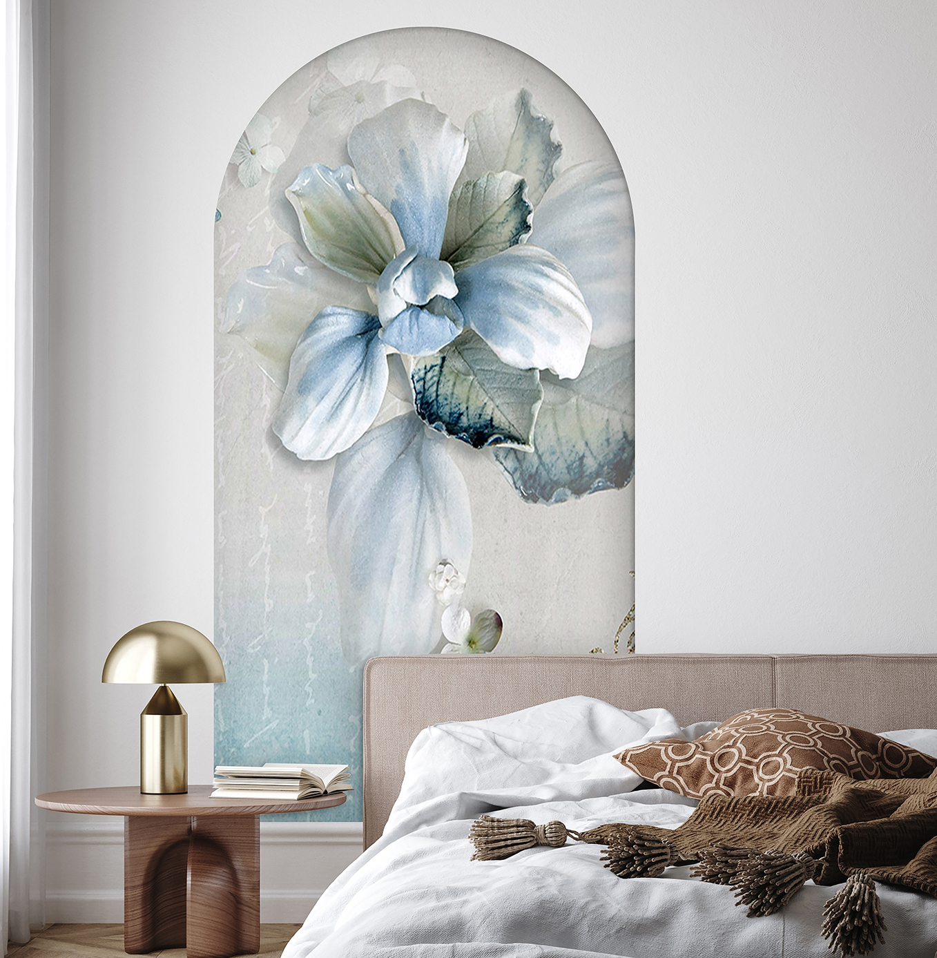 Modern Sanat Çiçek Desenli Duvar Kağıdı - Görsel 5