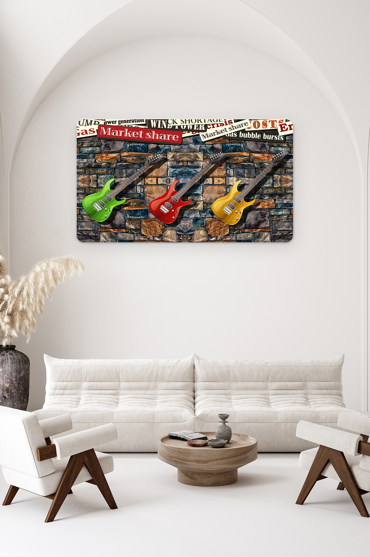 Renkli Gitarlar ve Müzik Temalı Duvar Kağıdı - Enerjik ve Modern Tasarım - Görsel 8