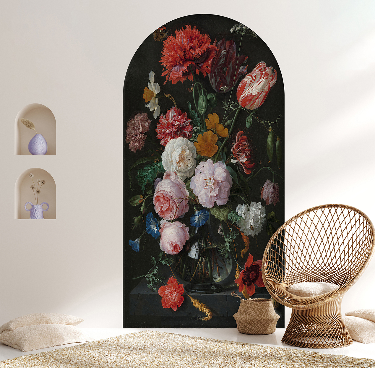 Çiçek Desenli Soyut Duvar Kağıdı - Modern ve Şık Tasarım - Görsel 6