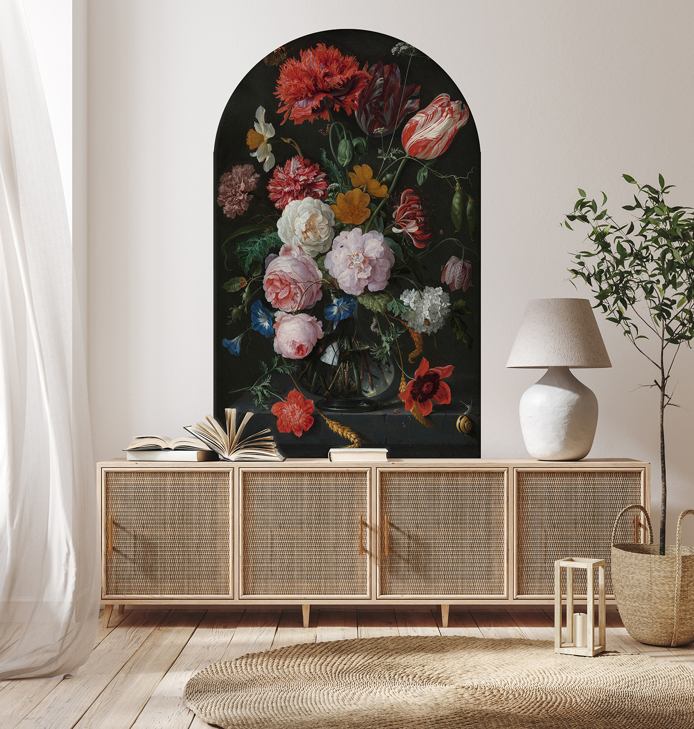 Çiçek Desenli Soyut Duvar Kağıdı - Modern ve Şık Tasarım