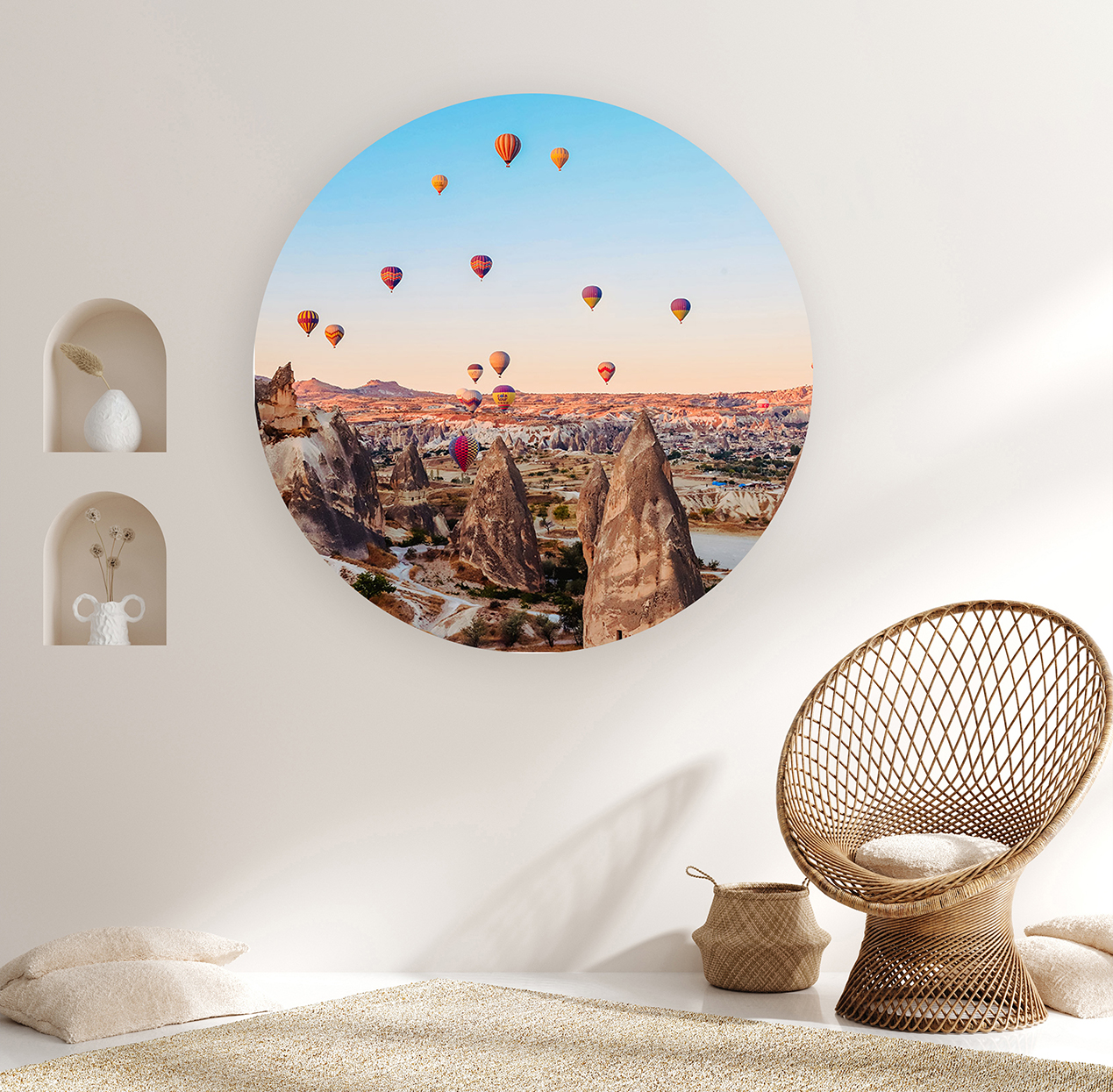 Kapadokya Balonları Manzaralı Duvar Kağıdı - Modern Tasarım