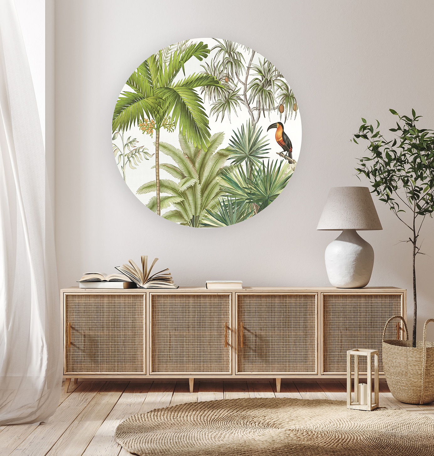 Tropikal Kuş ve Palmiye Duvar Kağıdı – Kendinden Yapışkanlı Doğal Tasarım - Görsel 5