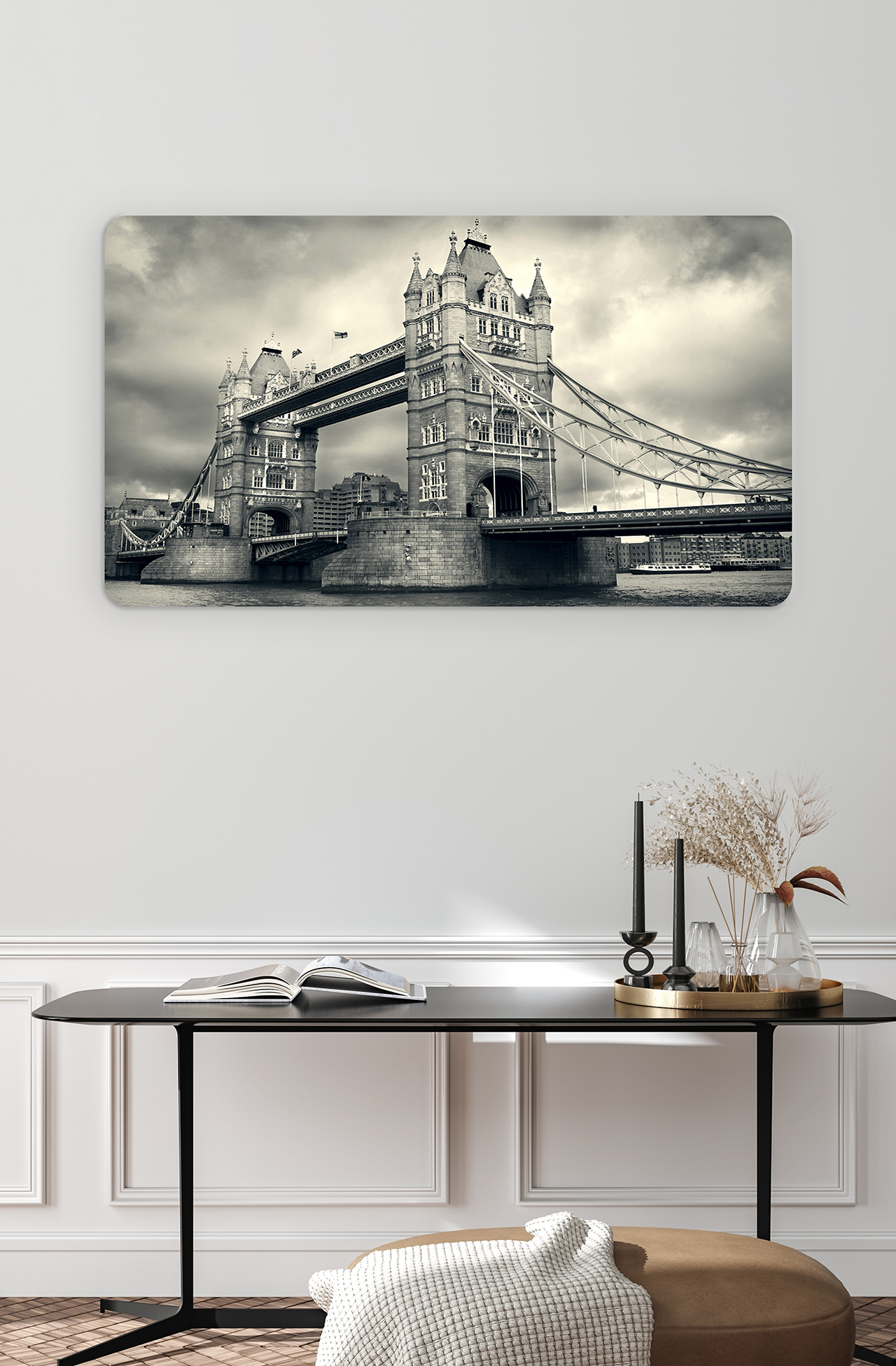 Londra Köprüsü Siyah Beyaz Poster - İç Mekan Dekorasyonu - Görsel 3