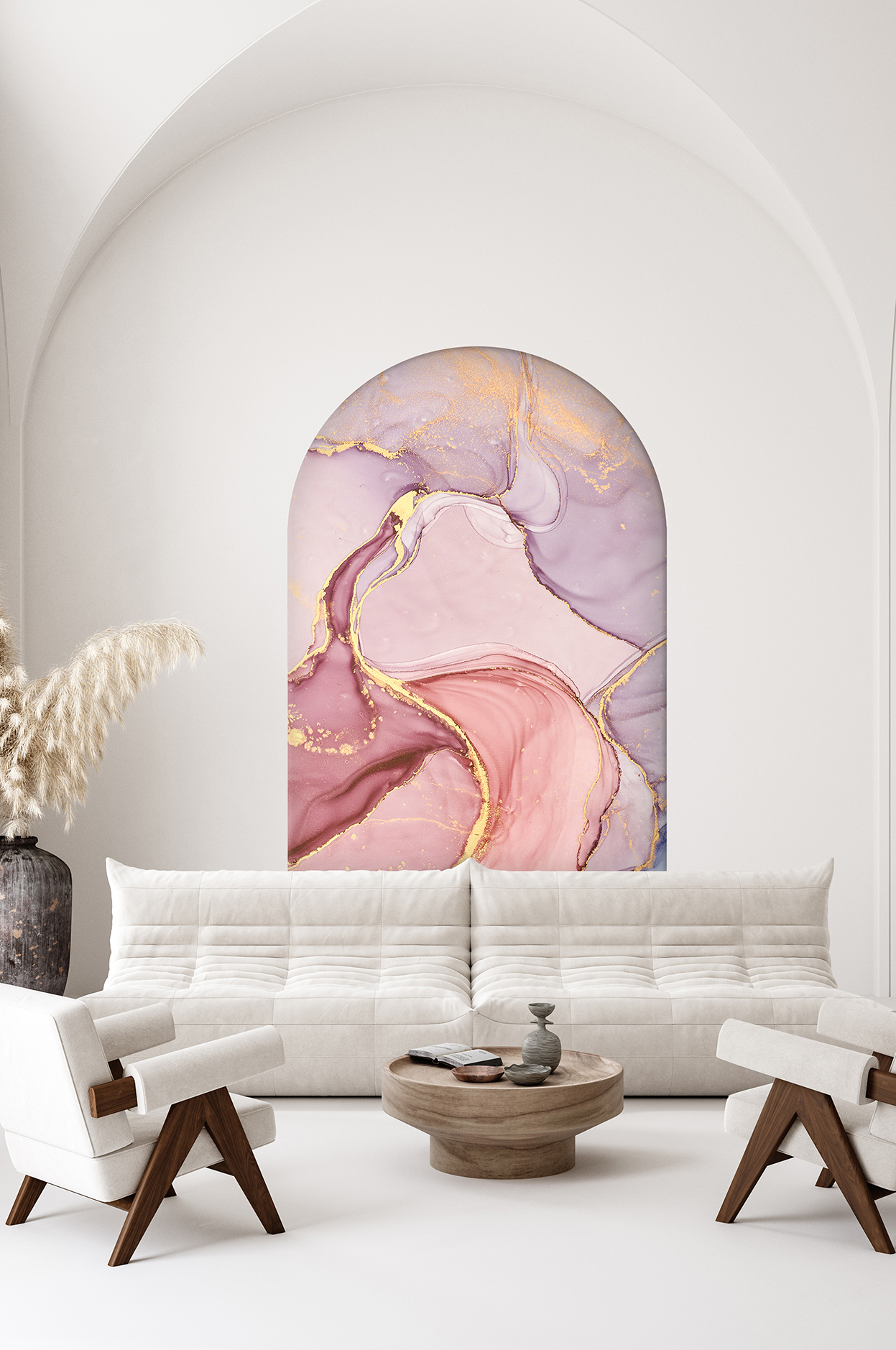 Soy Yapıştır Duvar Kağıdı – Pembe Altın Desenli Modern Tasarım - Görsel 2