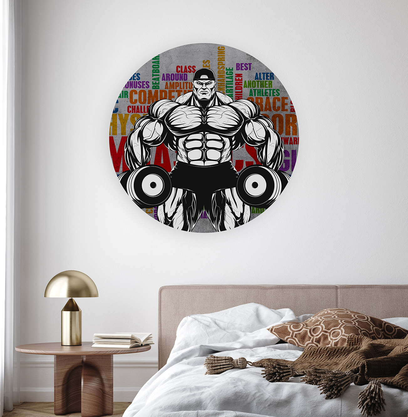 Kaslı Adam Duvar Kağıdı - Fitness Temalı Soyut Tasarım - Görsel 8